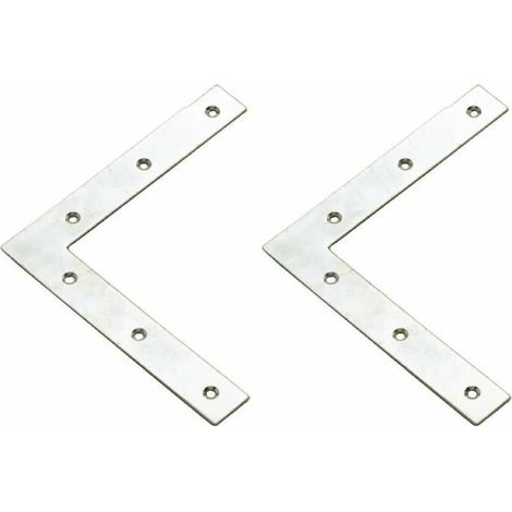 – Équerre de fixation plate L 90° – Acier zingué 150x150x25x2,5mm – Lot de 2 – Pour assemblage meubles et étagères
