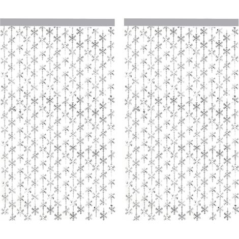 Rideau Frange Metalise - 2 Pieces - 100 x 200 cm - Decoration Fete Anniversaire Mariage Baby Shower - PET (1/5)