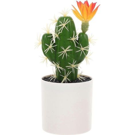 Cactus artificiel, plante bonsaï, fleur artificielle, plante en plastique-7.6x7.6x23cm (1/2)