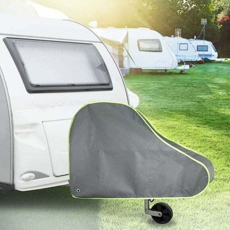Housse de Timon remorques, Housse de Protection pour caravanes et remorques Attelage Universelle Couverture de remorquage Housse pour Tête d'attelage de Caravane Remorque - Gris (1/4)