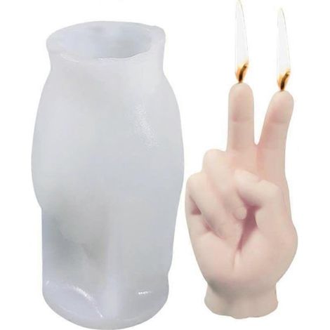 Moule à bougie en silicone - Moule à bougie en silicone à gestes - Moule à bougie parfumée - Créations DIY (1/5)