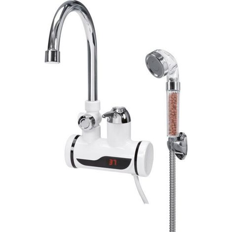 Mitigeur D'évier - Robinetterie Électrique 3 Kw - Pour Évier Cuisine - Avec Douche Rétractable - 1 Pièce (1/3)
