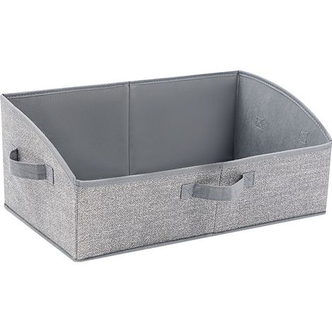 Paquete de 2 cestas de almacenamiento para armario, trapezoidales, de tela con asas, plegables, extragrandes, color gris