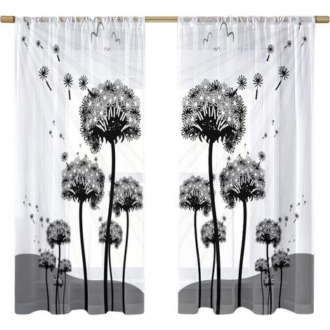 Rideau de fenêtre à motif Floral, panneau-Fleur 3 130x160cm