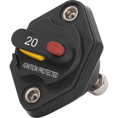 Disjoncteur/fusible de protection contre les surintensités étanche avec bouton de réarmement manuel 32 V pour camping-car 20 A (1/5)