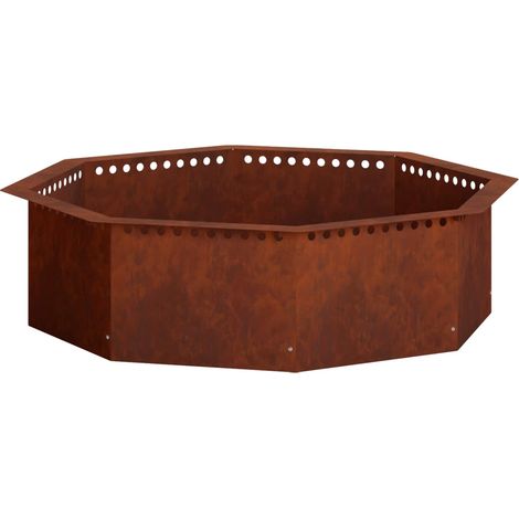 Anneau de Braise Rouillé 80 x 80 x 25 cm Acier patiné vidaXL (1/5)