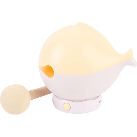 Veilleuse Baleine Portable Rechargeable en Bois, Lampe de Chevet en Forme de Poisson, Décoration de Chambre à Coucher et de Salon (GREEN) (Abricot) (1/5)