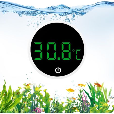 Thermomètre numérique LED sans fil pour aquarium - Avec écran tactile - Thermomètre numérique adhésif - Thermomètre d'aquarium pour eau douce (1/5)