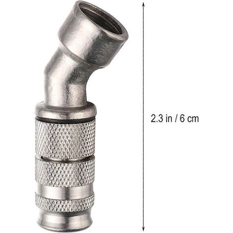 Agricultural Sprayer Nozzle Stainless Steel Cooling Spraying 45 Degree Bending Silver 6x1.6x1.6cm 2Pcs