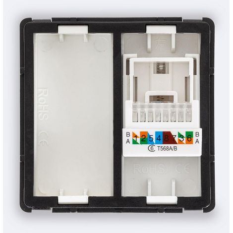 Prise Internet RJ45 CAT 6 + Capot Fermé Modern Blanc