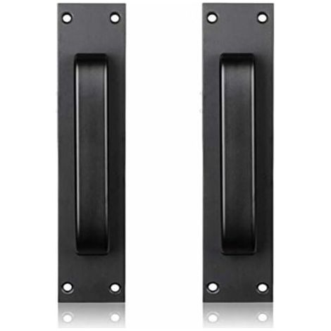 Poignée de porte en alliage d'aluminium à poignée de porte en aluminium de verre montée sur verre et en plastique de cuisine(Noir) (1/5)