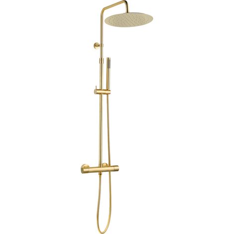 Essebagno Colonne de douche thermostatique Delice II corps froid spéciale rénovation or brossé
