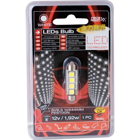 1 Ampoule Navette Led Blanc SMD SV8.5 12V