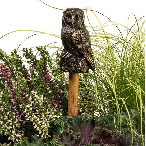 Barn Owl Cane or Stake Topper Pot Buddy - L4.3 x W4 x H7.5 cm