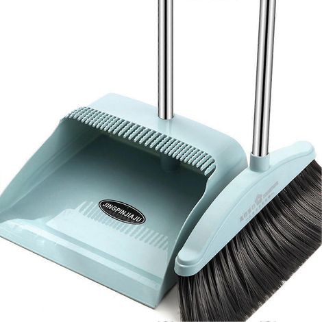 Ensemble de 1 balai de nettoyage de sol rétractable avec peigne souple et dents coupe-vent, comprenant un balai et d'autres produits ménagers.