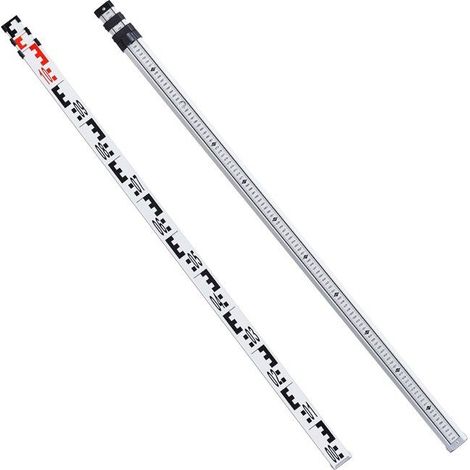 Tige de mesure télescopique en aluminium - 3 m - Double face cm/mm - 3 sections - Niveau à bulle (1/5)