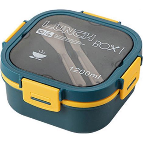 Tragbare Lunchbox für Büroangestellte, robuste Lunchbox mit hohem Fassungsvermögen für unterwegs (Blau, hoch) (1/5)