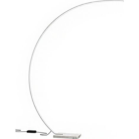 Piantana redo group carver 01-3217 3216 led 750lm 3000k lampada terra braccio arco, finitura metallo bianco