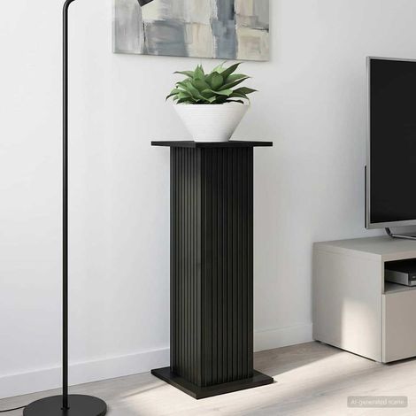Support de Plante Intérieur Colonne en Bois d'Ingénierie Noir 30,5 x 30 x 80,5 cm - PANGIVO (1/5)