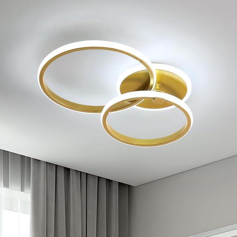 42W 4700LM Plafonnier LED en Acrylique, Blanc Froid 6500K, Rond Or  Lampe de Plafond LED Moderne, Éclairage de Plafond LED pour Cuisine Salon Chambre à Coucher Couloir (1/5)