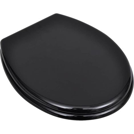 vidaXL Sedile WC in MDF con Coperchio Design Semplice Nero