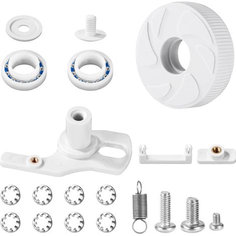 Kit de remplacement de roue folle pour nettoyeur de piscine Polaris 280/180 ABS et métal, roulement à billes blanc avec pneu, composants d'axe oscillant (C16, C36) et rondelle d'axe de roue C36 (1/5)