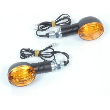 blinker 12v 21w rund schwarz bihr für motorrad roller quad moped (1/4)