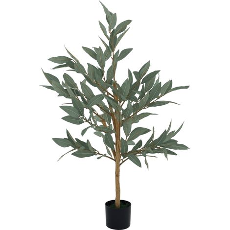 Albero di alloro artificiale da 120 cm, verde, per decorazione di casa, ufficio, balcone e camera da letto.