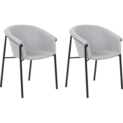 Set of 2 Dining Chairs AMES Light Grey (1/5)