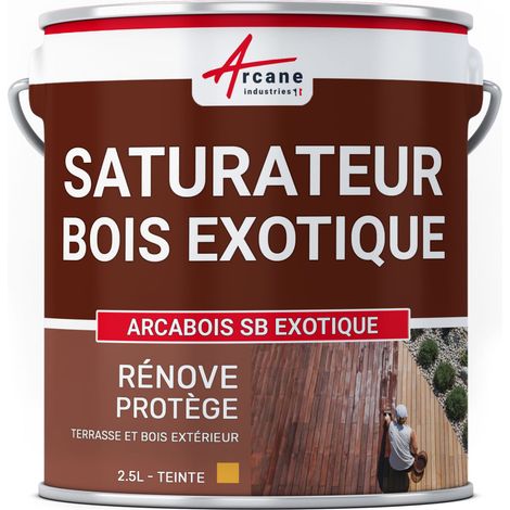 Arcane Industries – Saturateur bois exotique 2.5 L – Protection durable pour teck, ipé, cumaru – Anti-UV, préserve l'aspect naturel – Application facile