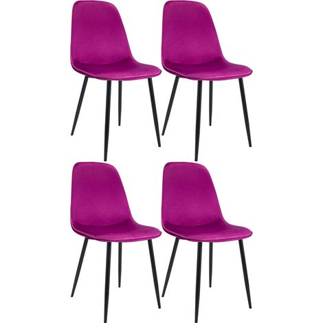 Set di 4 sedie da pranzo Maryam viola Velluto (1/5)
