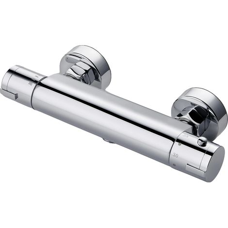 Grifo de ducha con bloqueo de temperatura integrado, fácil instalación, cromado, G1/2 (1/2)