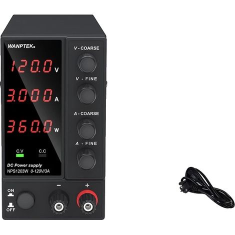 Alimentation électrique DC, tension réglable, affichage LED, 4digit 120V 3A