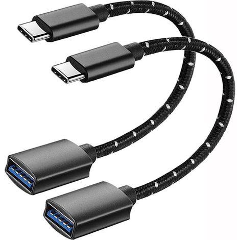 Adaptateur USB C vers USB [Lot de 2], Câble OTG USB Type C Mâle vers USB A Femelle, Compatible avec iPhone 16/15 Pro Max, iPad Pro, MacBook Pro/Air, Samsung Galaxy S24/S23/S22, Google Pixel (1/5)