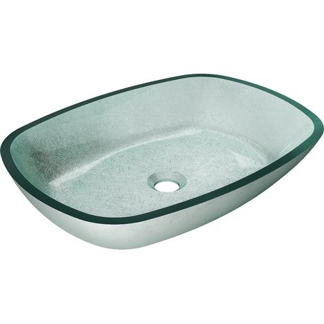 Mexen Araks lavabo de vidrio sobre encimera 54 x 39 cm, plateado - 24155411 (1/5)