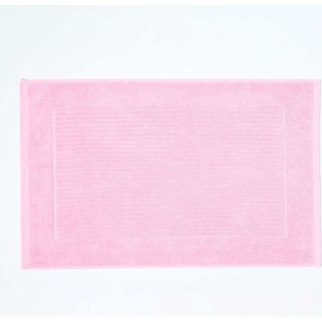 HOMESCAPES Imperial Plain Cotton Pink Bath Mat - Pink - Pink