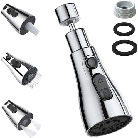 Prolongateur de robinet de cuisine universelle - Robinet anti-éclaboussures - Tête de douche pressurisée - Améliore le confort d'utilisation. (1/5)