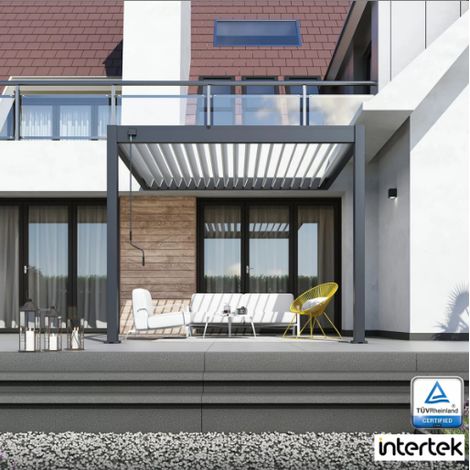 Pergola Bioclimatique Ombréa VS 3x3M adossée – A&B V2 (1/5)