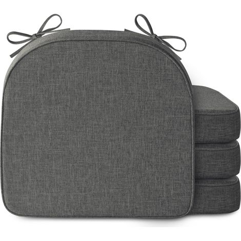 Coussins de chaise pour chaises de salle à manger 2,5 pouces d'épaisseur Coussins de siège de cuisine d'intérieur Ensemble de 4 coussins de siège antidérapants avec housse lavable et cordons (1/5)