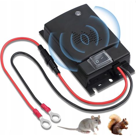 Repeller Anti-Martres,Anti Martre Voiture,Ultrason Défense Contre Les fouines pour Voiture,Repulsif Fouine pour Voiture,Repulsif Ultrason Anti Rongeur pour Voiture Haute fréquence,Alimentation 12V (1/5)