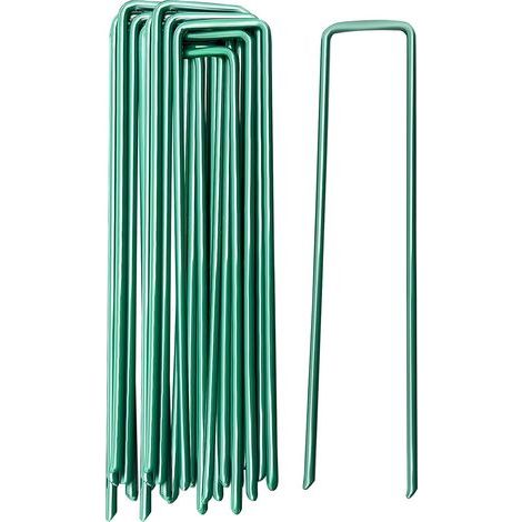 Piquets de Jardin Piquet de Tente Piquets de Fixation en Acier Agrafes Pelouse pour Bache Mauvaise Herbe 10 Pièces (1/5)