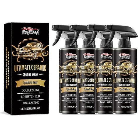 Spray de protection et d'entretien rapide pour voiture (1 à 5 couches) - Cire instantanée, anti-contamination, rehausseur de brillance, revêtement nano-céramique pour la protection et l'esthétique de (1/4)