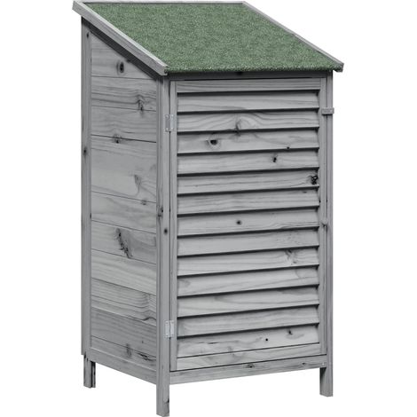 Garden Shed Grey 59 x 56 x 113.5 cm Solid Fir Wood vidaXL