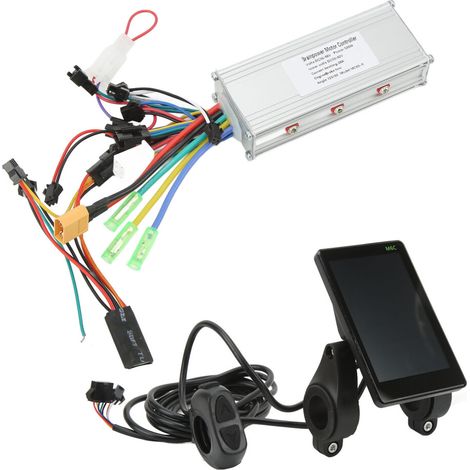 Adecuado para controladores M6C LCD sin escobillas para bicicletas eléctricas, 36/48V 500W, compatible con manillares de 22,5 mm.