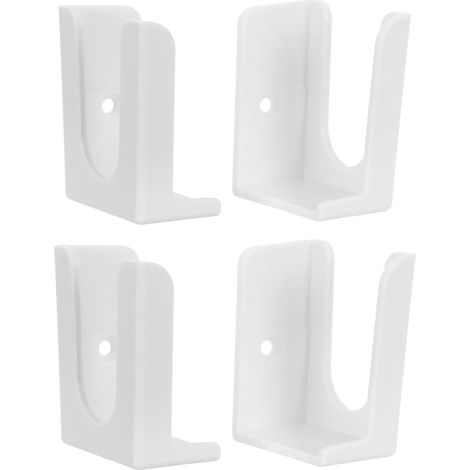 Support mural pour balance (lot de 4) – Rangement sous bureau – Support compact pour pèse-personne – Fixation murale par adhésif ou vis (blanc) (1/5)