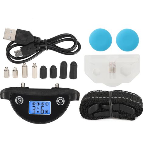 Collier anti-aboiement pour animaux de compagnie, sans danger, écran LCD rechargeable pour chien, avec choc vibratoire (1/5)