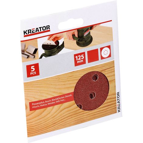 Satz mit 5 Klett-Schleifscheiben 125 mm G180 krt230508 Kreator (1/3)