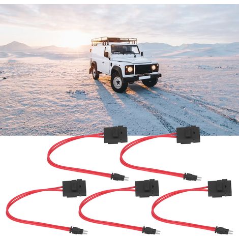 Ensemble de 5 connecteurs porte-fusibles automobiles, ATM 20 ampères 16AWG, porte-fusible à lame mini mince standard avec 5 fusibles à lame, ACK petite taille 10,9 mm. (1/5)