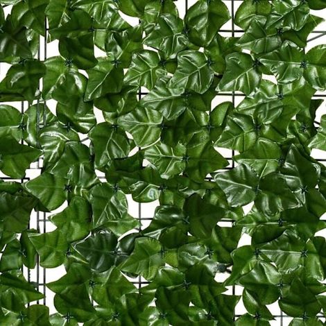 Brise-vue en lierre artificiel, haie artificielle de 50 x 50 cm pour balcon KLB (1/4)