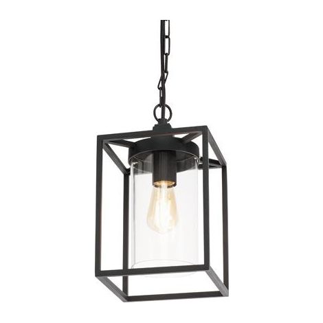 Lampada A Sospensione Da Esterno Contemporanea Domus Alluminio E Termoplastica Nero 1 Luce E27 (1/4)